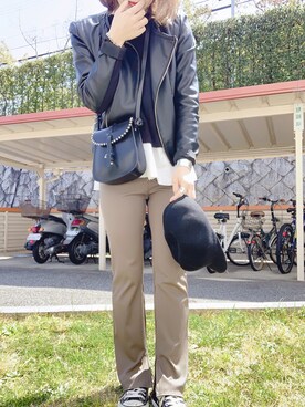 「アイテム（バングル/リストバンド）」を使った、BORIさん（レディース・155cm・20代）の春コーディネート