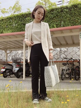 「アイテム（バングル/リストバンド）」を使った、BORIさん（レディース・155cm・20代）の春コーディネート