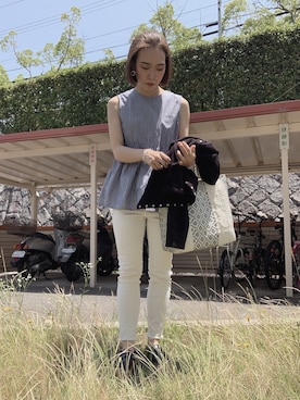 「GU（ジーユー）の（GU）スキニージーンズＥ（WOMEN ⁄ ジーンズ）」を使った、BORIさん（レディース・155cm）の夏コーディネート