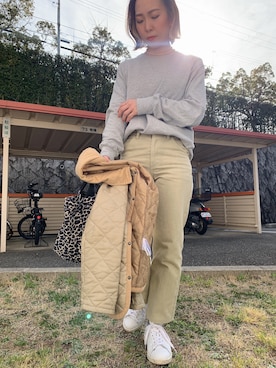 「LAVENHAM（ラベンハム）のアイテム（ブルゾン）」を使った、BORIさん（レディース・155cm）の春コーディネート
