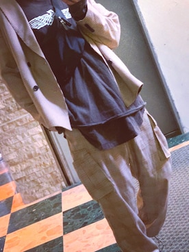 「MARCELO BURLON（マルセロ・バーロン）のアイテム（スリッポン）」を使った、たかとさん（メンズ・170cm）の冬コーディネート