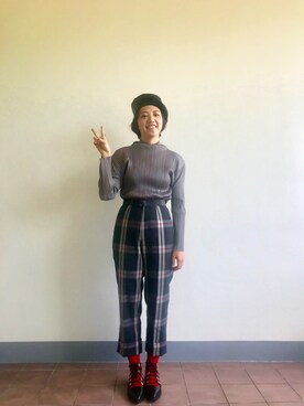 「ISSEY MIYAKE（イッセイミヤケ）のアイテム（その他トップス）」を使った、YIWENさん（レディース・165cm）の秋コーディネート