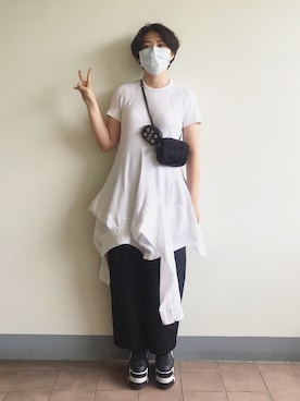 「JUNYA WATANABE MAN（ジュンヤワタナベマン）のアイテム（ワンピース/ドレス）」を使った、YIWENさん（レディース・165cm）の春コーディネート