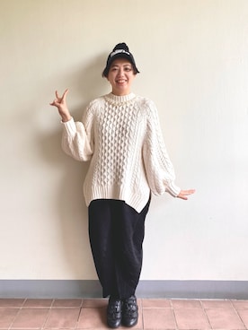 「STAFF ONLY（スタッフオンリー）のアイテム」を使った、YIWENさん（レディース・165cm）の春コーディネート