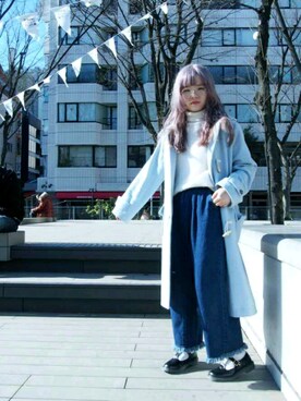 「RAY CASSIN（レイカズン）のアイテム（ダッフルコート）」を使った、karikariさん（レディース・157cm）の冬コーディネート