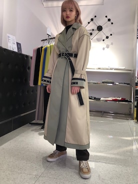 「Ameri（アメリ）のアイテム（ジャケット/アウター）」を使った、rio  shimizuさん（レディース・164cm）の春コーディネート
