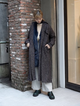 「くすみカラー」｜rio  shimizuさん（レディース・164cm）の冬コーディネート