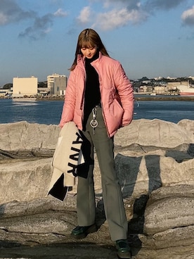 「Name.（ネーム）のアイテム（パンツ）」を使った、rio  shimizuさん（レディース・164cm）の冬コーディネート