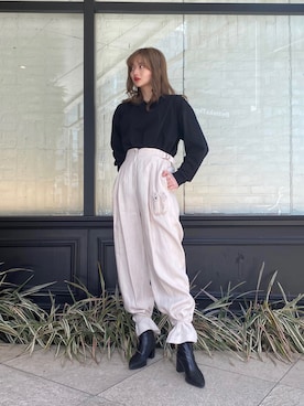 「EARIH（アーリ）のアイテム」を使った、rio  shimizuさん（レディース・164cm）の春コーディネート