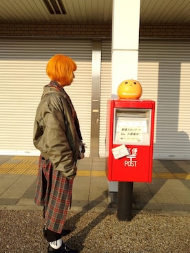 「ガウン」｜「アイテム（MA-1）」を使った、やさん（レディース・164cm）の冬コーディネート