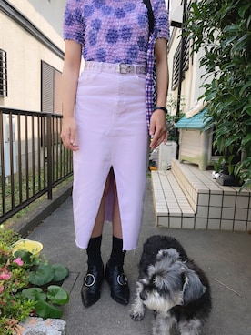 「アイテム（ペットウェア、グレー系）」を使った、やさん（レディース・163cm）の夏コーディネート