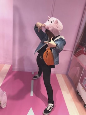 「UNIQLO（ユニクロ）のWOMEN ウルトラストレッチジーンズ（デニムパンツ）」を使った、記録さん（レディース・156cm）の秋コーディネート