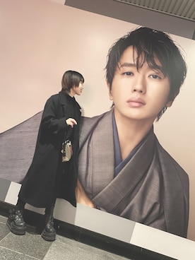 「UNIQLO（ユニクロ）のWOMEN ウルトラストレッチジーンズ（デニムパンツ）」を使った、記録さん（レディース・155cm）の冬コーディネート