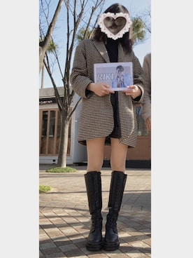 「FEKETE（フェケテ）のアイテム（ブーツ）」を使った、記録さん（レディース・156cm）の春コーディネート
