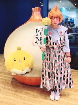 「katzeのアイテム（ワンピース/ドレス、ピンク系）」を使った、chiao洽歐さん（レディース・160cm）の秋コーディネート