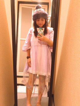 「katzeのアイテム（ワンピース/ドレス、パープル系）」を使った、chiao洽歐さん（レディース・160cm）の秋コーディネート
