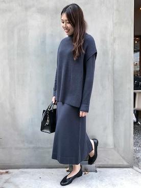 「HASHIBAMI（ハシバミ）のアイテム（バッグ）」を使った、nano・universe lady's　STAFFさん（レディース・158cm）の秋コーディネート