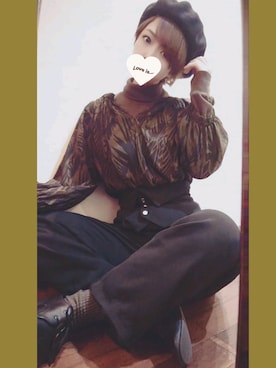 「URBAN RESEARCH（アーバンリサーチ）のアイテム（ハンチング/ベレー帽）」を使った、＊myuu🐈‍⬛＊さん（レディース・148cm）の冬コーディネート