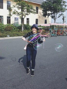 「CANDIES（キャンディーズ）のアイテム」を使った、🍑さん（レディース・160cm）の秋コーディネート