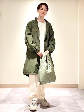 「coen（コーエン）のアイテム（モッズコート）」を使った、yuto0119ykさん（メンズ・175cm）の秋コーディネート