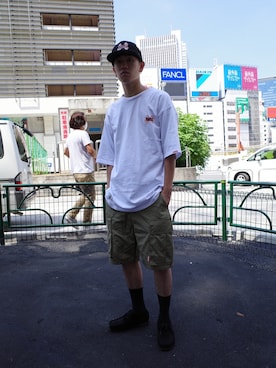 「Sourcream（サワークリーム）のアイテム（帽子）」を使った、岡垣内拓/Taku  Okagochiさん（メンズ・181cm）の秋コーディネート