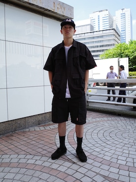 「Sourcream（サワークリーム）のアイテム（帽子）」を使った、岡垣内拓/Taku  Okagochiさん（メンズ・181cm）の秋コーディネート