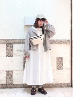 ボディバッグ ウエストポーチを使った 白ワンピース のレディース人気ファッションコーディネート ユーザー ショップスタッフ Wear