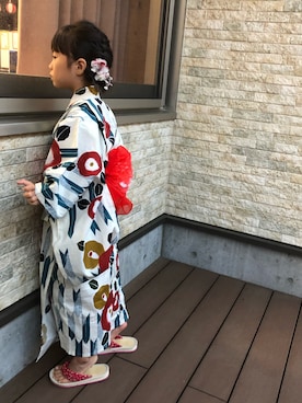 「5歳」｜「アイテム（浴衣）」を使った、kotochanさん（キッズ・110cm）の夏コーディネート
