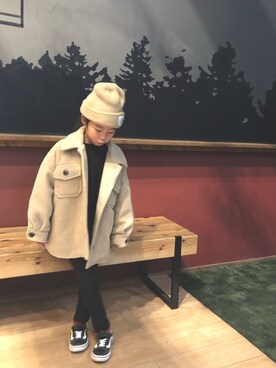 「赤い靴下」｜「アイテム（その他アウター）」を使った、kotochanさん（キッズ・110cm）の冬コーディネート