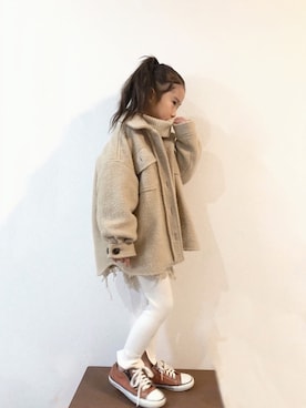 「ハイネックニット」｜「アイテム（その他アウター）」を使った、kotochanさん（キッズ・110cm）の冬コーディネート