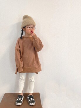 「こども ビームス（コドモビームス）のアイテム（ニットキャップ/ビーニー）」を使った、kotochanさん（キッズ・100cm）の秋コーディネート