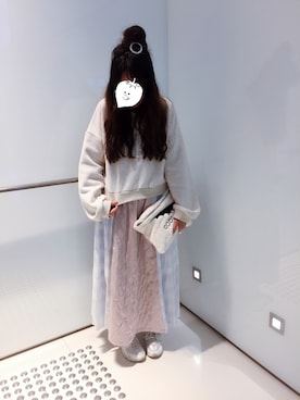 「merry jenny（メリージェニー）のアイテム（ジャージ）」を使った、EllieChaCha♥︎さん（レディース・157cm）の冬コーディネート