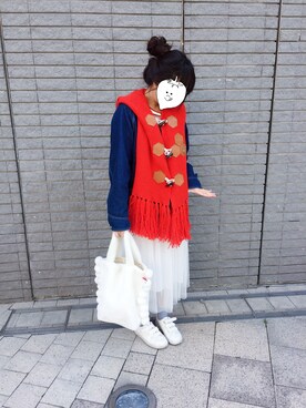 「CAL O LINE（キャルオーライン）のアイテム（デニムジャケット）」を使った、EllieChaCha♥︎さん（レディース・157cm）の冬コーディネート