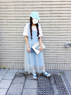 「merry jenny（メリージェニー）のアイテム（ジャージ）」を使った、EllieChaCha♥︎さん（レディース・157cm）の秋コーディネート