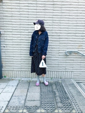 「merry jenny（メリージェニー）のアイテム（デニムジャケット）」を使った、EllieChaCha♥︎さん（レディース・157cm）の冬コーディネート