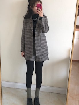 「通勤穿搭」｜「アイテム（スーツジャケット）」を使った、Santtu さん（レディース・162cm）の秋コーディネート