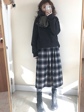 「盐系风格」｜「アイテム（スカート）」を使った、Santtu さん（レディース・162cm）の冬コーディネート