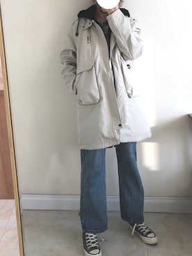 「盐系风格」｜「アイテム（ジャケット/アウター）」を使った、Santtu さん（レディース・162cm）の冬コーディネート