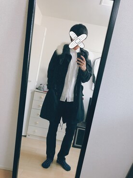 「CIAOPANIC（チャオパニック）のアイテム（モッズコート）」を使った、ariさん（メンズ・183cm）の秋コーディネート