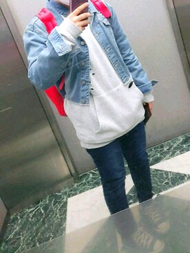 「Factorie（ファクトリエ）のアイテム」を使った、藍永さん（レディース・161cm）の春コーディネート