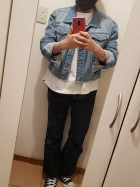 「Factorie（ファクトリエ）のアイテム」を使った、藍永さん（メンズ・160cm）の夏コーディネート