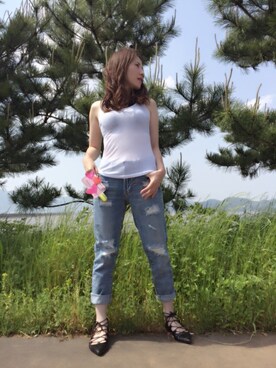 「Fleur（フルール）のアイテム」を使った、sakuratamさん（レディース・157cm）の春コーディネート