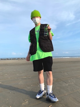 「BlackEyePatch（ブラックアイパッチ）のアイテム（シューズ）」を使った、きよまるさん（メンズ・165cm）の夏コーディネート