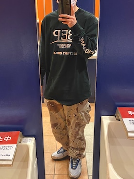 「BlackEyePatch（ブラックアイパッチ）のアイテム（シューズ）」を使った、きよまるさん（メンズ・165cm）の夏コーディネート