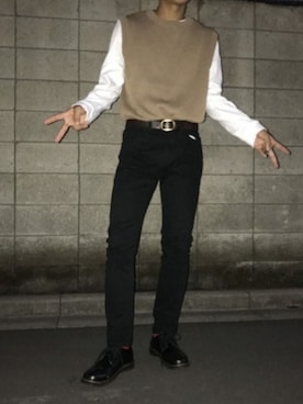 「ZIP FIVE（ジップファイブ）のアイテム（ベスト）」を使った、清正相互フォローしますさん（メンズ・171cm）の秋コーディネート