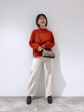 「SENSE OF PLACE by URBAN RESEARCH（センスオブプレイスバイアーバンリサーチ）のヴィンテージライクミニショルダーバッグ（ショルダーバッグ）」を使った、beeeさん（レディース・156cm）の秋コーディネート