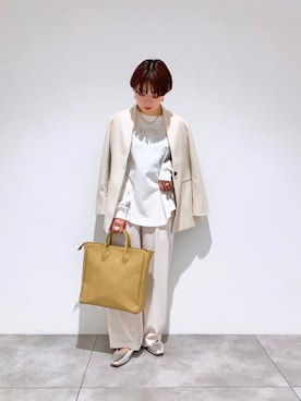 「SENSE OF PLACE by URBAN RESEARCH（センスオブプレイスバイアーバンリサーチ）のアイテム（ノーカラージャケット）」を使った、beeeさん（レディース・156cm）の冬コーディネート