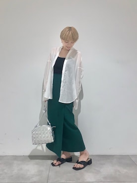 「ラップスカート」｜「アイテム（キャミソール）」を使った、beeeさん（レディース・156cm）の夏コーディネート