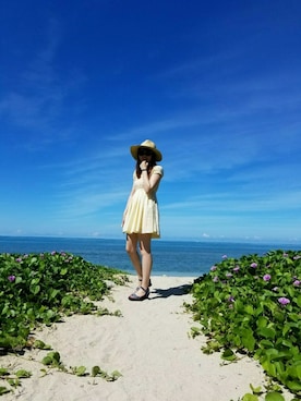 「AS KNOW AS PINKY（アズノゥアズピンキー）のアイテム（帽子）」を使った、ちはさん（レディース・163cm）の夏コーディネート