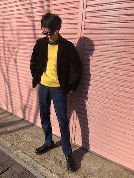 「Paul Smith（ポールスミス）のアイテム（ライダースジャケット）」を使った、TAIGA さん（メンズ・180cm）の冬コーディネート